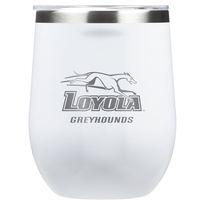 Corkcicle Stemless Wine Glass with Loyola Univ Of Maryland Hounds Primary Logo