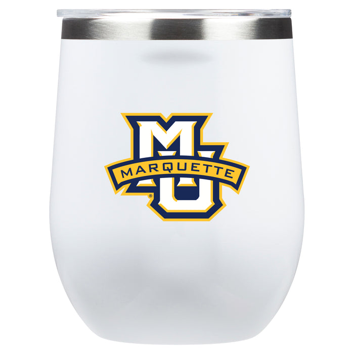 Corkcicle Stemless Wine Glass with Marquette Golden Eagles Primary Logo