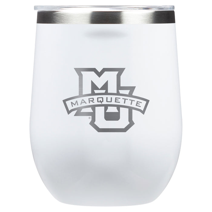 Corkcicle Stemless Wine Glass with Marquette Golden Eagles Primary Logo