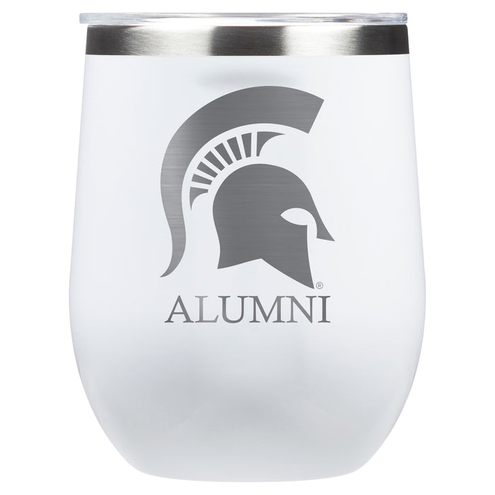 Corkcicle Stemless Wine Glass with Michigan State Spartans Alumnit Primary Logo