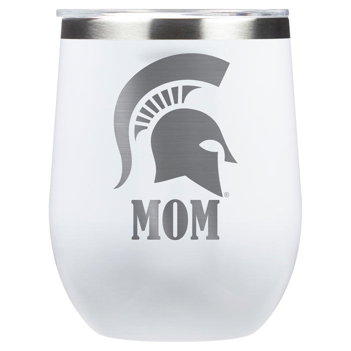Corkcicle Stemless Wine Glass with Michigan State Spartans Mom Primary Logo