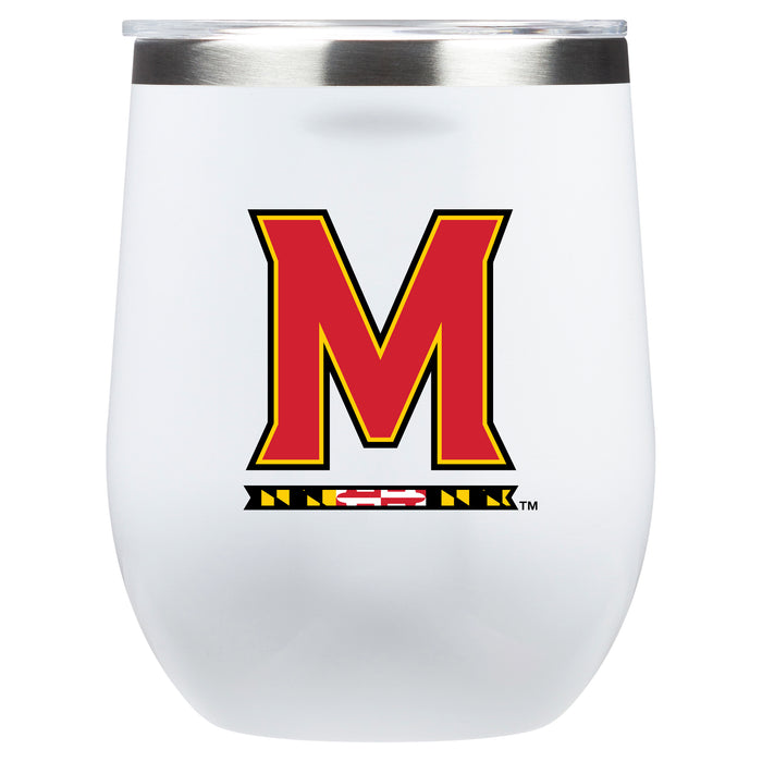 Corkcicle Stemless Wine Glass with Maryland Terrapins Primary Logo