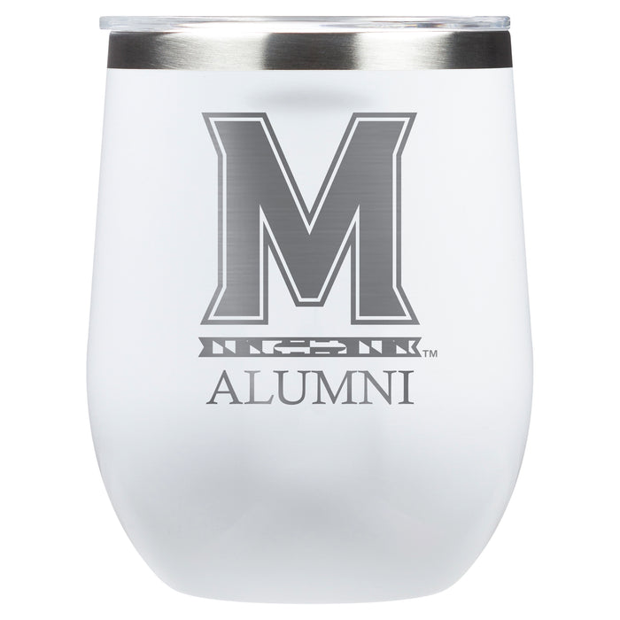 Corkcicle Stemless Wine Glass with Maryland Terrapins Alumnit Primary Logo