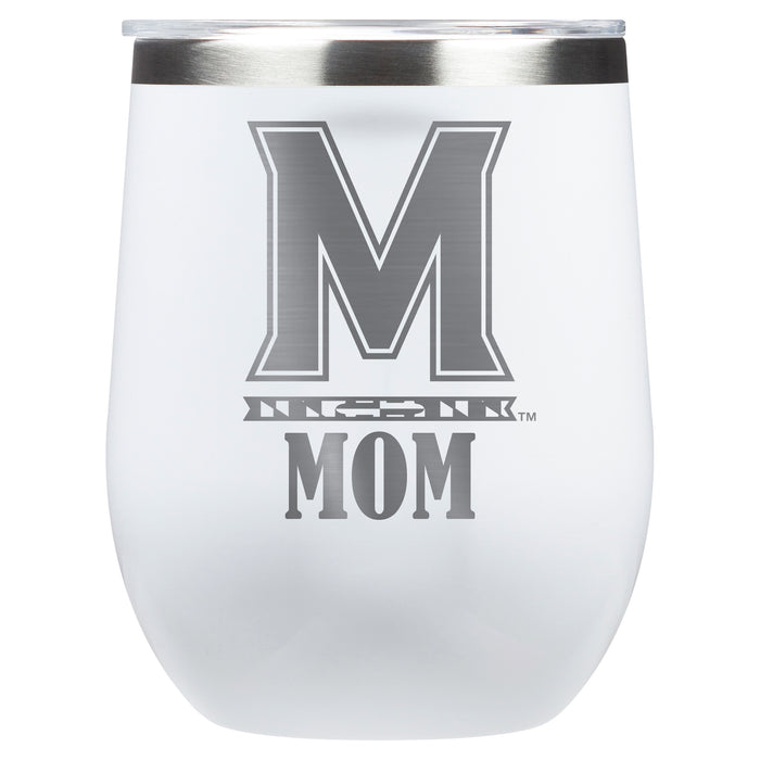 Corkcicle Stemless Wine Glass with Maryland Terrapins Mom Primary Logo