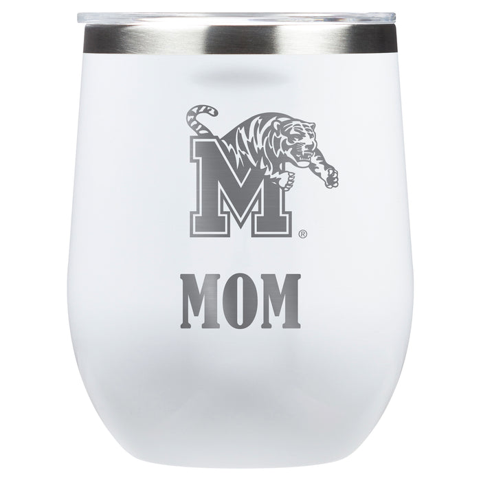 Corkcicle Stemless Wine Glass with Memphis Tigers Mom Primary Logo