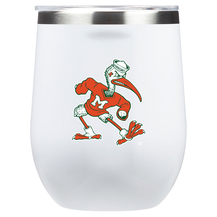 Corkcicle Stemless Wine Glass with Miami Hurricanes Secondary Logo