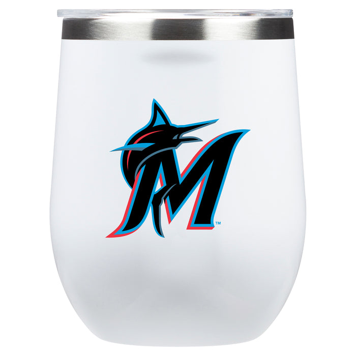 Corkcicle Stemless Wine Glass with Miami Marlins Secondary Logo