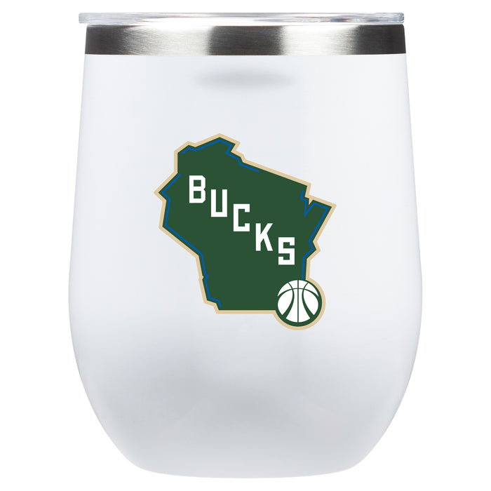 Corkcicle Stemless Wine Glass with Milwaukee Bucks Alternate 2 Logo