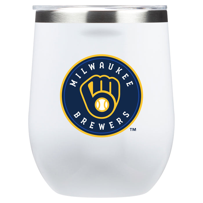 Corkcicle Stemless Wine Glass with Milwaukee Brewers Primary Logo