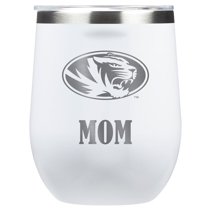 Corkcicle Stemless Wine Glass with Missouri Tigers Mom Primary Logo