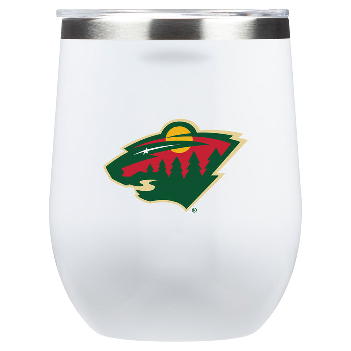 Corkcicle Stemless Wine Glass with Minnesota Wild Primary Logo