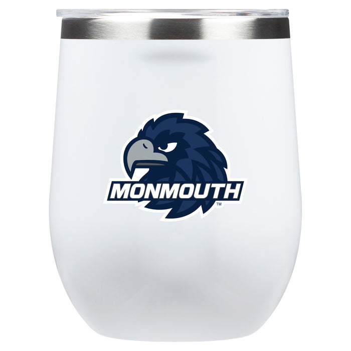 Corkcicle Stemless Wine Glass with Monmouth Hawks Primary Logo