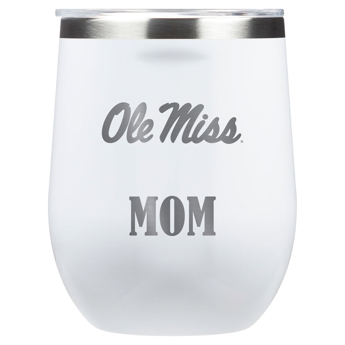 Corkcicle Stemless Wine Glass with Mississippi Ole Miss Mom Primary Logo