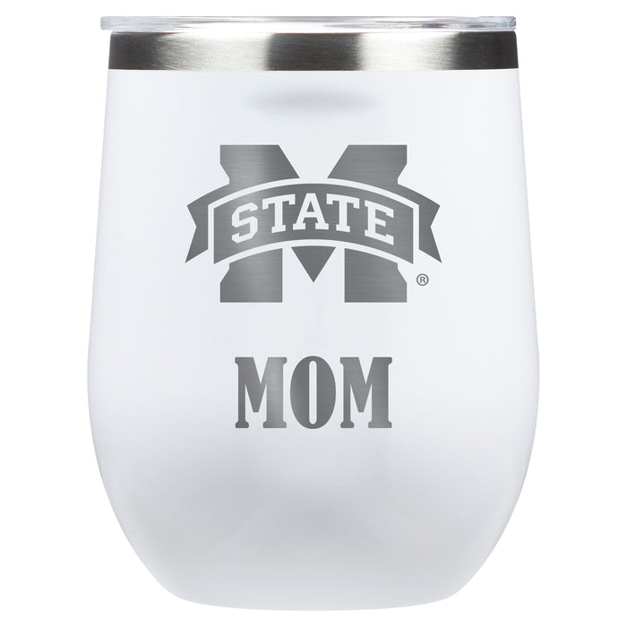 Corkcicle Stemless Wine Glass with Mississippi State Bulldogs Mom Primary Logo