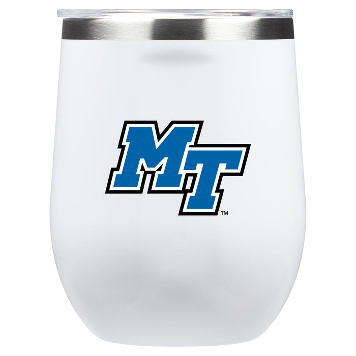 Corkcicle Stemless Wine Glass with Middle Tennessee State Blue Raiders Secondary Logo