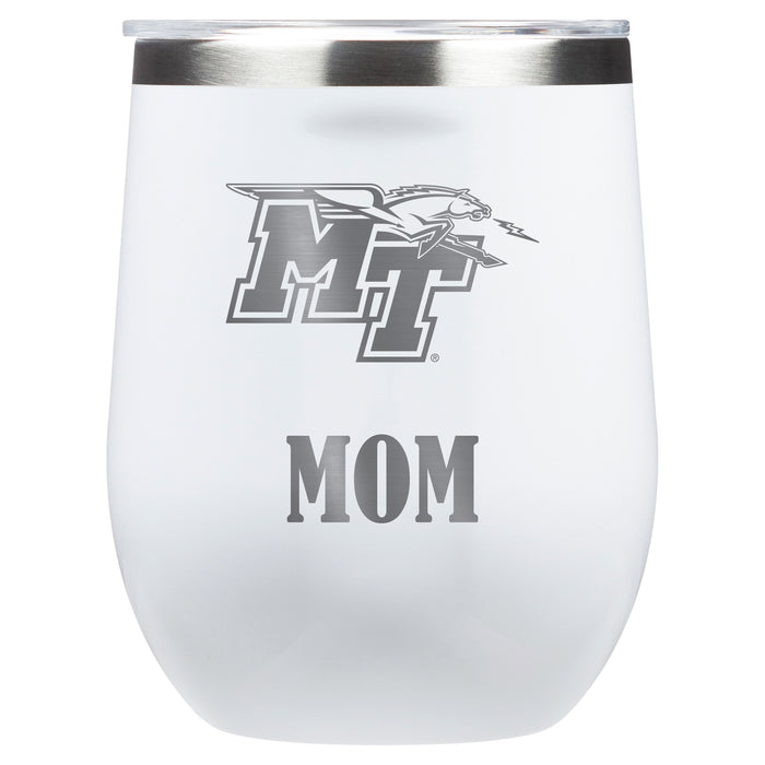 Corkcicle Stemless Wine Glass with Middle Tennessee State Blue Raiders Mom Primary Logo