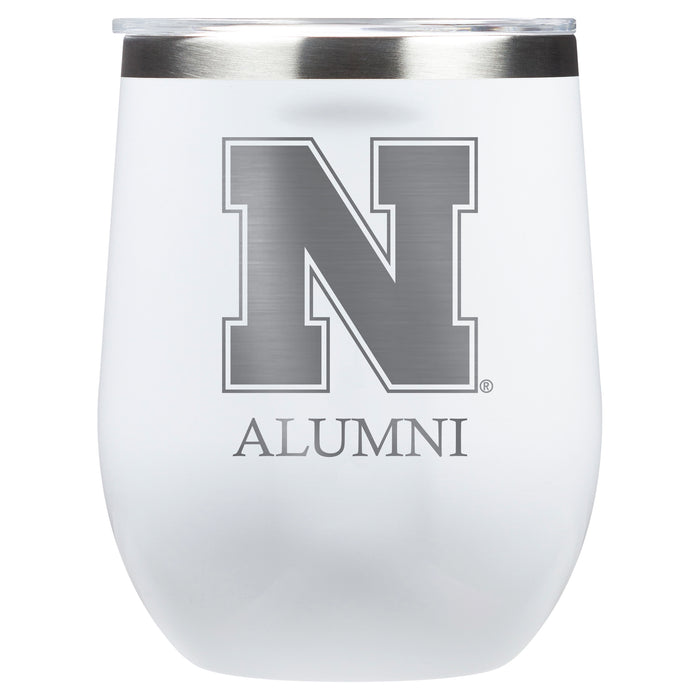 Corkcicle Stemless Wine Glass with Nebraska Cornhuskers Alumnit Primary Logo