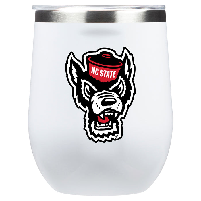 Corkcicle Stemless Wine Glass with NC State Wolfpack Wolf Head Logo