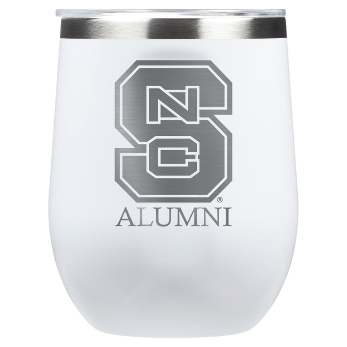 Corkcicle Stemless Wine Glass with NC State Wolfpack Alumnit Primary Logo