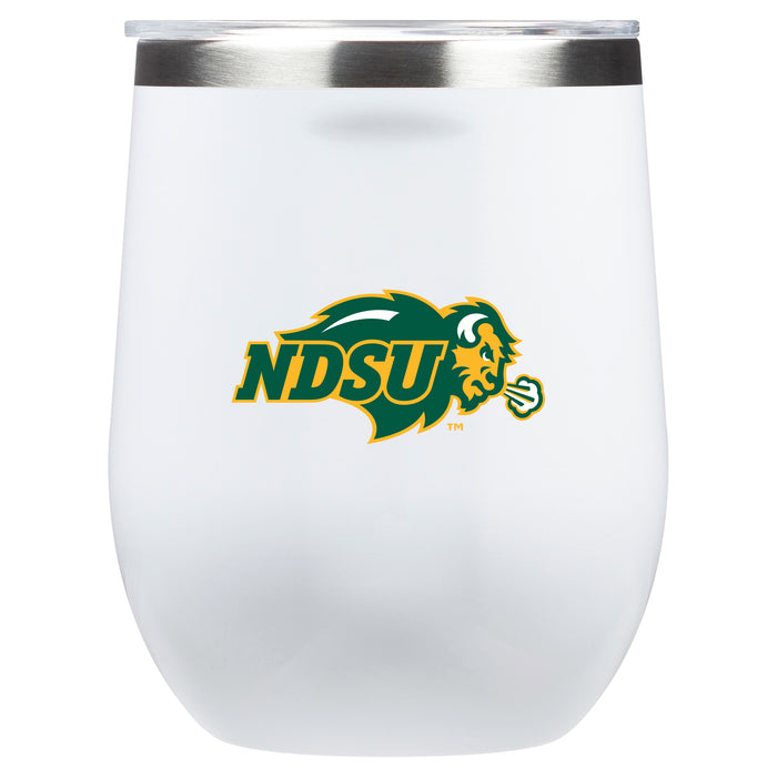 Corkcicle Stemless Wine Glass with North Dakota State Bison Primary Logo