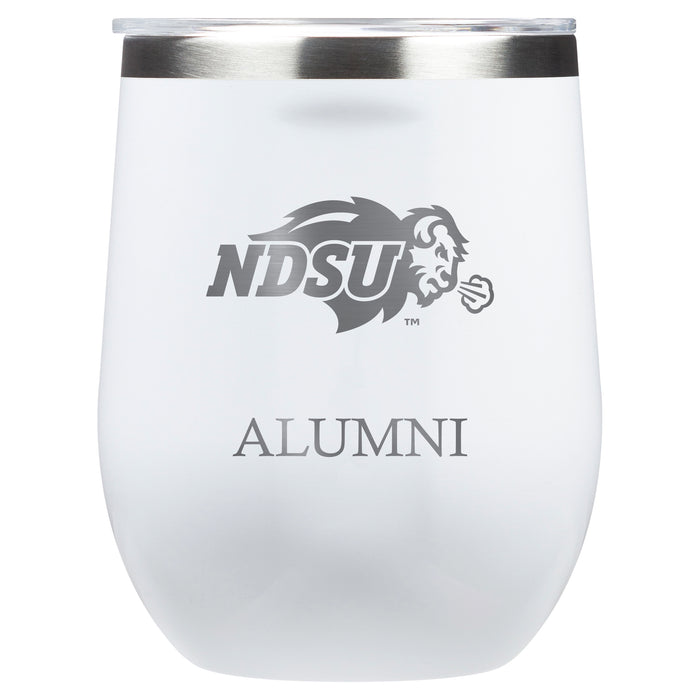Corkcicle Stemless Wine Glass with North Dakota State Bison Alumnit Primary Logo