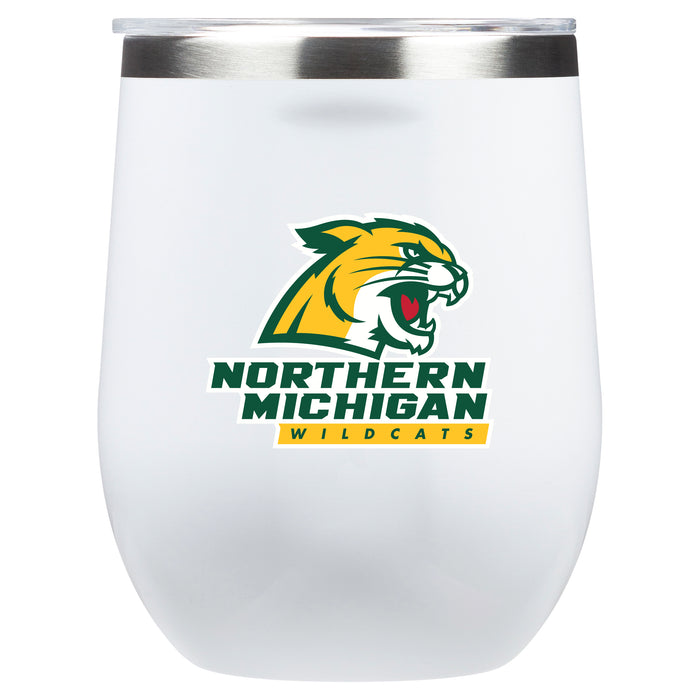 Corkcicle Stemless Wine Glass with Northern Michigan University Wildcats Primary Logo