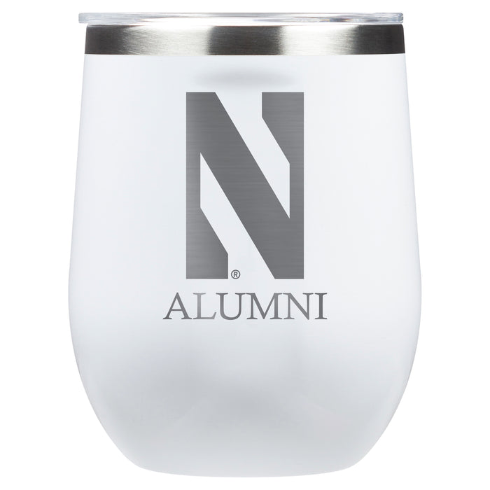 Corkcicle Stemless Wine Glass with Northwestern Wildcats Alumnit Primary Logo