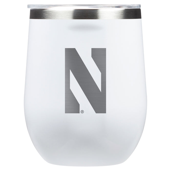 Corkcicle Stemless Wine Glass with Northwestern Wildcats Primary Logo