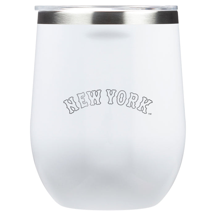 Corkcicle Stemless Wine Glass with New York Mets Wordmark Etched Logo