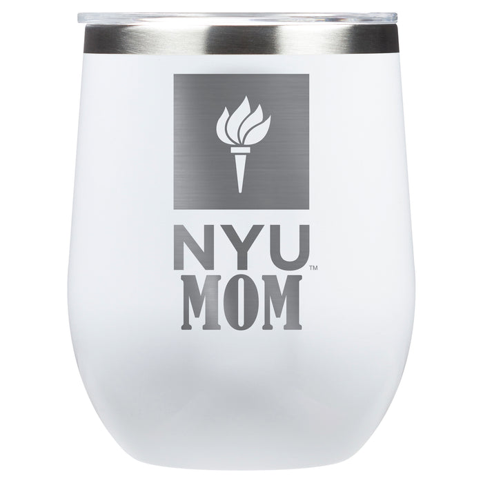 Corkcicle Stemless Wine Glass with NYU Mom Primary Logo