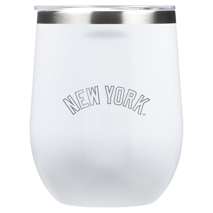 Corkcicle Stemless Wine Glass with New York Yankees Wordmark Etched Logo