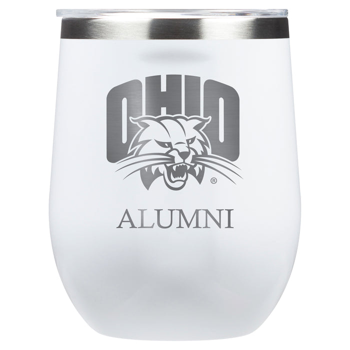 Corkcicle Stemless Wine Glass with Ohio University Bobcats Alumnit Primary Logo