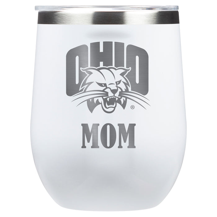 Corkcicle Stemless Wine Glass with Ohio University Bobcats Mom Primary Logo