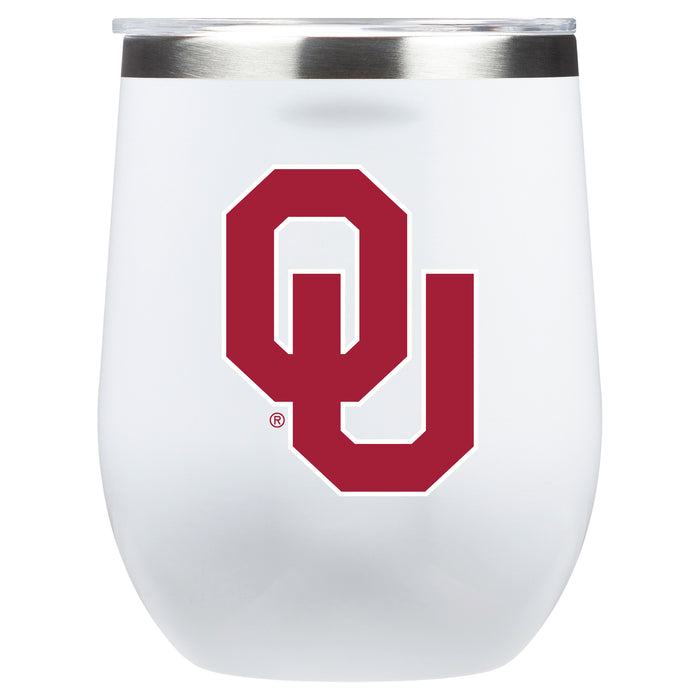 Corkcicle Stemless Wine Glass with Oklahoma Sooners Primary Logo