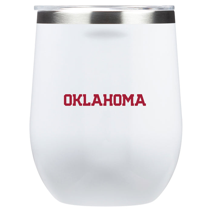 Corkcicle Stemless Wine Glass with Oklahoma Sooners Secondary Logo