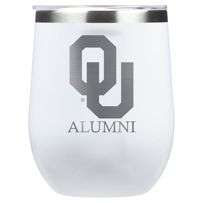 Corkcicle Stemless Wine Glass with Oklahoma Sooners Alumnit Primary Logo
