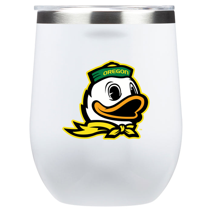 Corkcicle Stemless Wine Glass with Oregon Ducks Secondary Logo