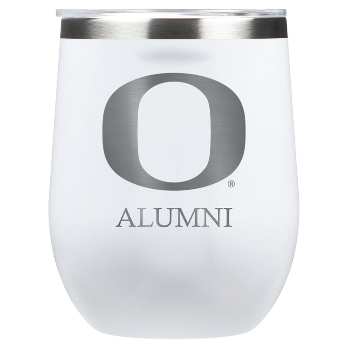 Corkcicle Stemless Wine Glass with Oregon Ducks Alumnit Primary Logo
