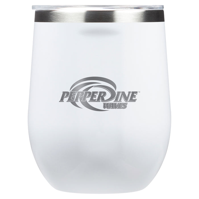 Corkcicle Stemless Wine Glass with Pepperdine Waves Primary Logo