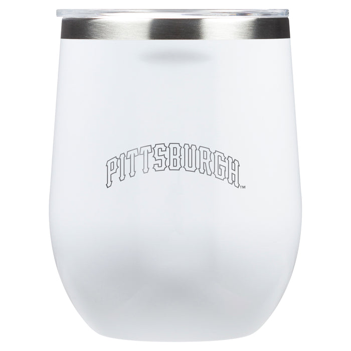 Corkcicle Stemless Wine Glass with Pittsburgh Pirates Wordmark Etched Logo