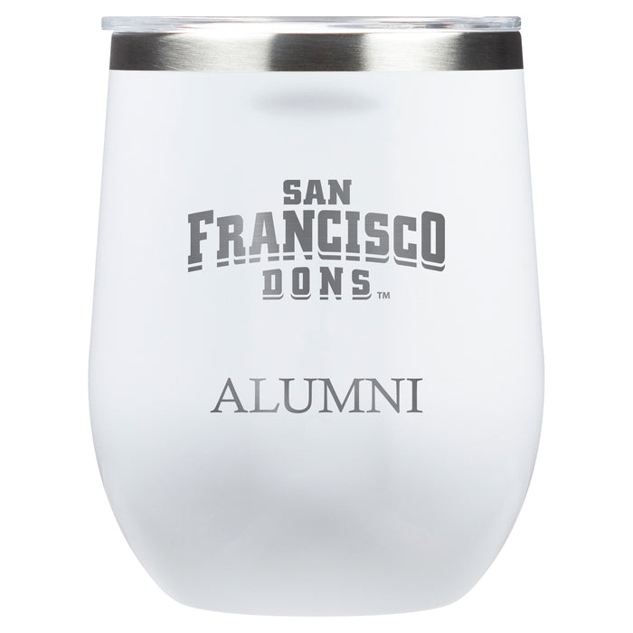 Corkcicle Stemless Wine Glass with San Francisco Dons Alumnit Primary Logo