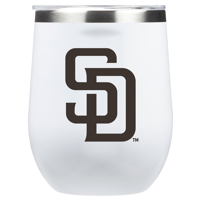 Corkcicle Stemless Wine Glass with San Diego Padres Primary Logo