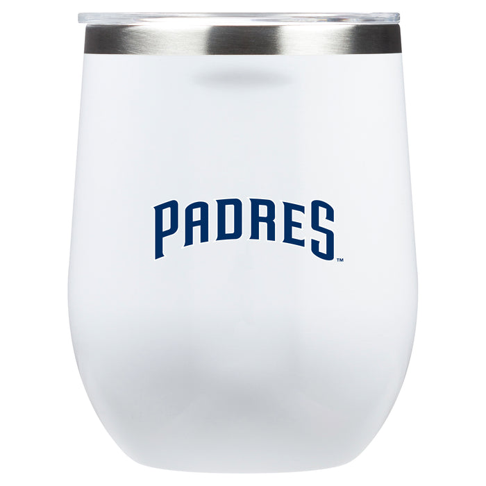 Corkcicle Stemless Wine Glass with San Diego Padres Secondary Logo