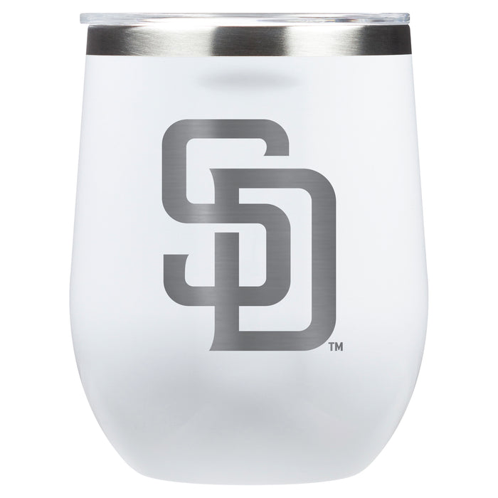 Corkcicle Stemless Wine Glass with San Diego Padres Primary Logo