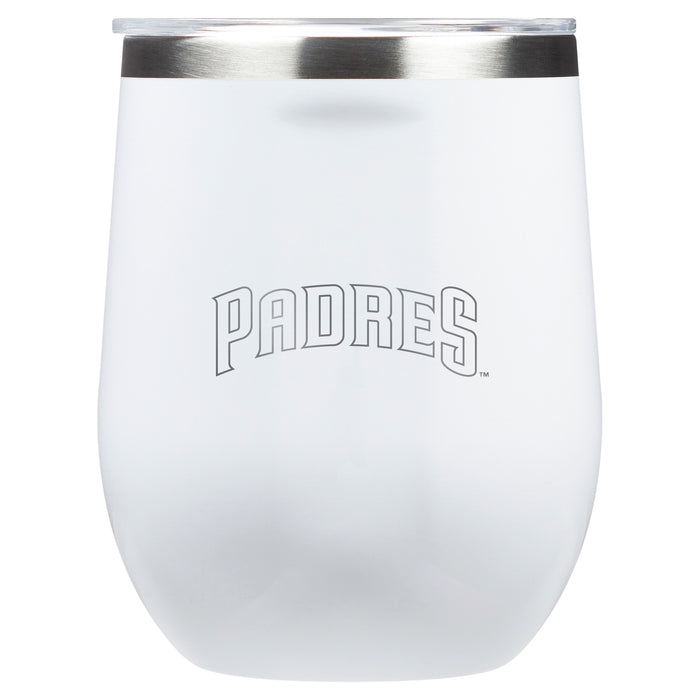 Corkcicle Stemless Wine Glass with San Diego Padres Secondary Etched Logo