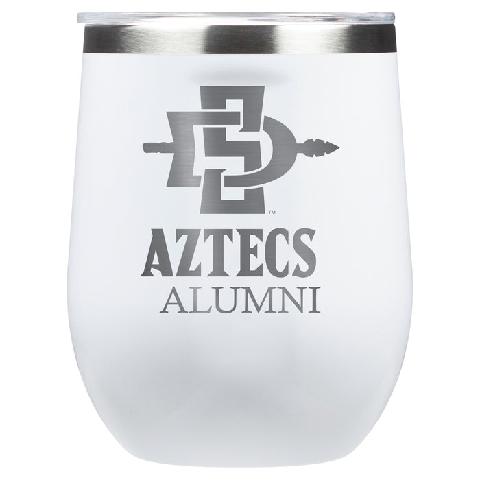 Corkcicle Stemless Wine Glass with San Diego State Aztecs Alumnit Primary Logo