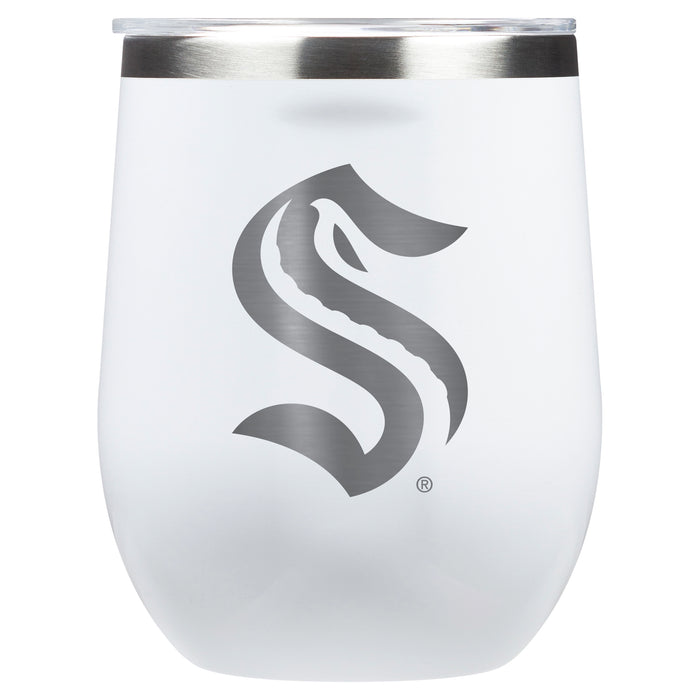 Corkcicle Stemless Wine Glass with Seattle Kraken Primary Logo