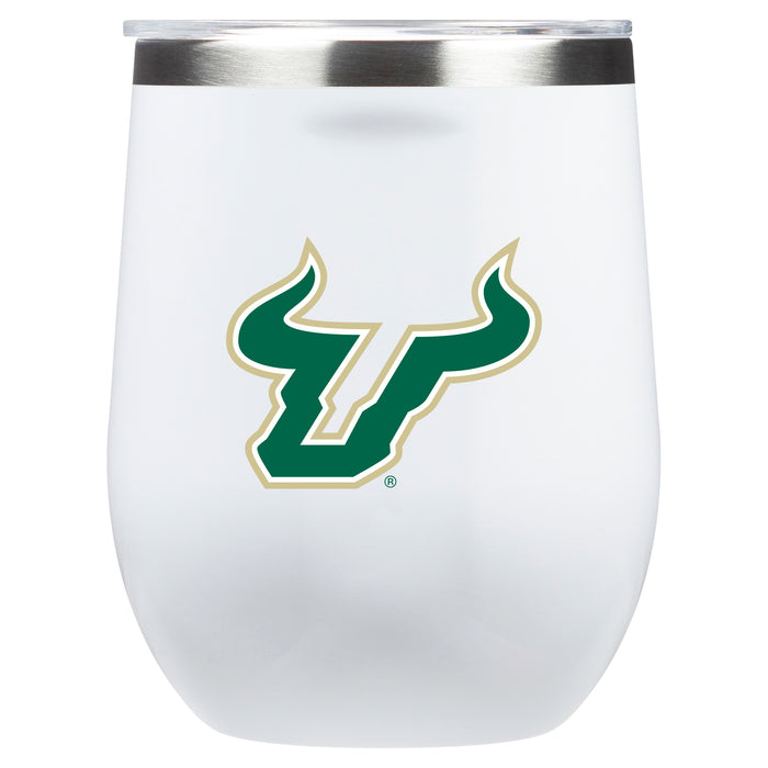 Corkcicle Stemless Wine Glass with South Florida Bulls Primary Logo