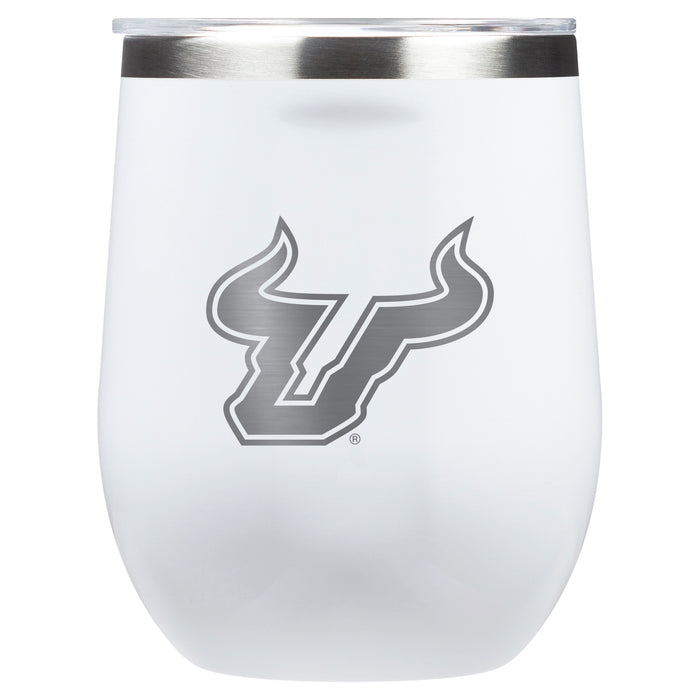 Corkcicle Stemless Wine Glass with South Florida Bulls Primary Logo