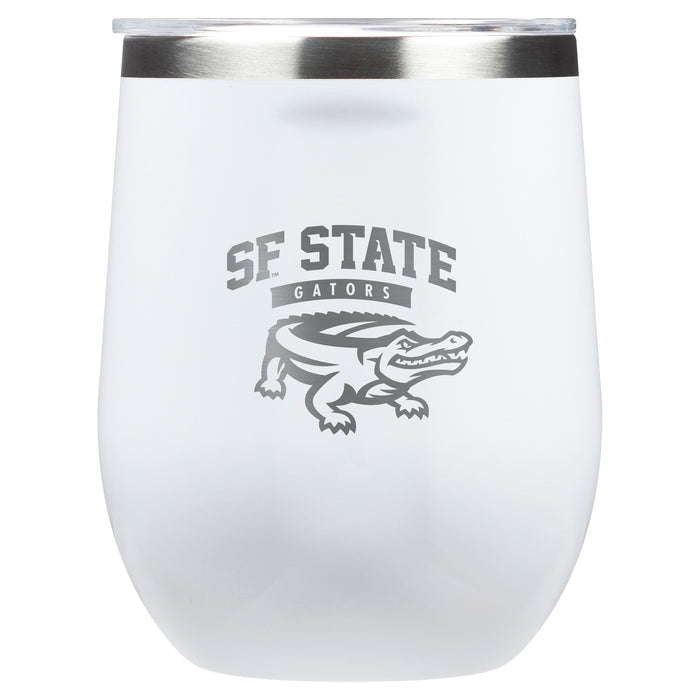 Corkcicle Stemless Wine Glass with San Francisco State U Gators Primary Logo